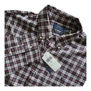 Polo Ralph Lauren Classic Fit Plaid Twill Shirt Plaid Button Down Shirt man XL‎